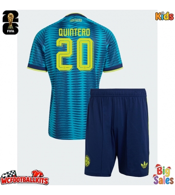 Colombia Juan Fernando Quintero #20 Replica Away Stadium Kit for Kids World Cup 2026 Short Sleeve (+ pants)
